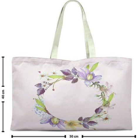 Sac Shopping - Coton Toile - 70 x 50 cm - Noir - 1 Pièce (1/2)