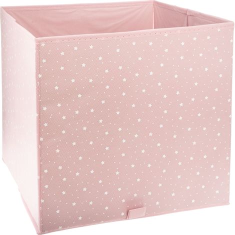 Atmosphera – Bac de rangement étoile rose 29x29cm – Polypropylène – Compatible étagères – Pour jouets et vêtements – Facile à plier (1/7)