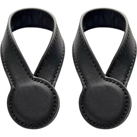 2 clips magnéticos para sombreros, Clips de cuero para sombreros con imanes potentes, carteras, mochilas, equipaje y maletas, Negro (1/5)