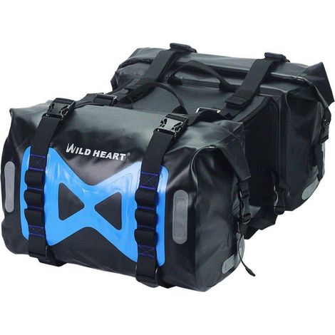 Wasserdichte Motorrad-Satteltaschen 50L mit Reflektoren Schwarz (1/5)