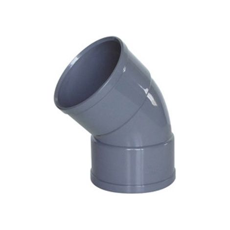 COLLEGAMENTO A GOMITO 45Âº FEMMINA PVC EVACUAZIONE 50 MM
