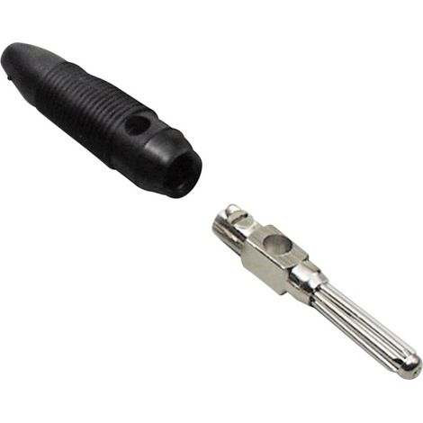 BKL Electronic 072162 Büschelstecker Stecker, gerade Stift-Ø: 4 mm Schwarz 1 St.