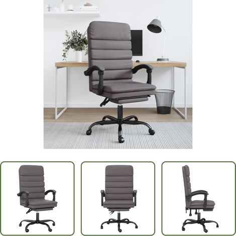Massage-Bürostuhl -  Bürostuhl mit Massagefunktion Grau Kunstleder