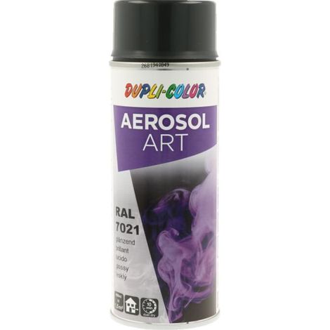Bombe de peinture - Gris noir - RAL 7021 - Brillant - Tous supports - Aérosol Art