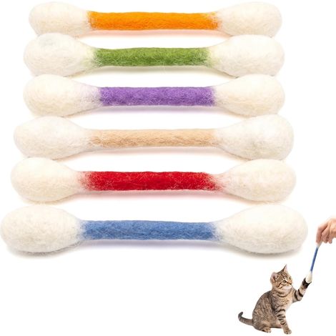 Lot de 6 cotons-tiges pour chat - Jouet pour chat avec herbe à chat (1/5)