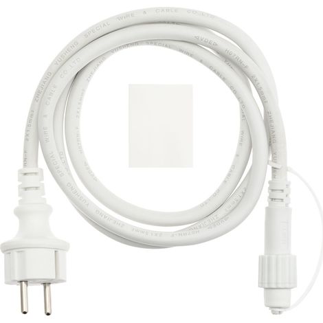 Câble d'alimentation blanc 1.5M pour guirlande guinguette IP44 230V Lotti (1/5)