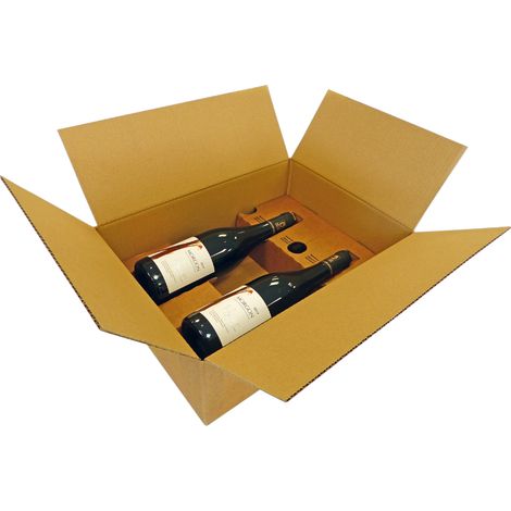 Lot de 25 Caisse carton pour 2 bouteilles vin ou champagne