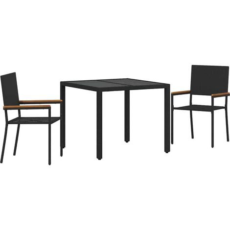 Maison Exclusive - Set da Pranzo per Giardino 3 pcs Nero polyrattan (1/5)