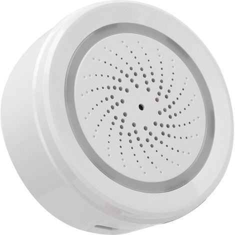 Détecteur de température et d'humidité WiFi 2,4 GHz avec alarme sonore et lumineuse et sirène intelligente pour la maison