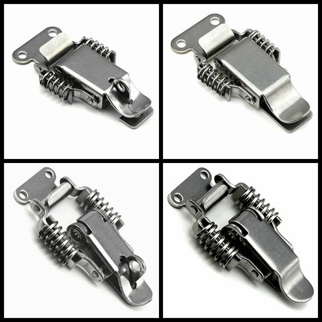 Paquete de 4 cerraduras de acero inoxidable para puertas con orificio para cerradura (1/5)
