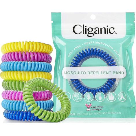 Lot de 10 bracelets anti-moustiques, sans DEET, emballés individuellement - 10 unités (1 paquet) (1/5)