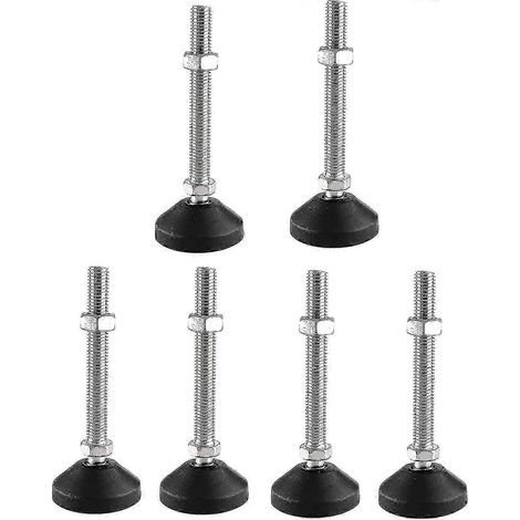 Un ensemble de 6 pieds de meubles réglables M10 x 80 mm, avec un angle d'inclinaison maximal de 20 degrés (6 vis M10 x 80 mm). (1/5)