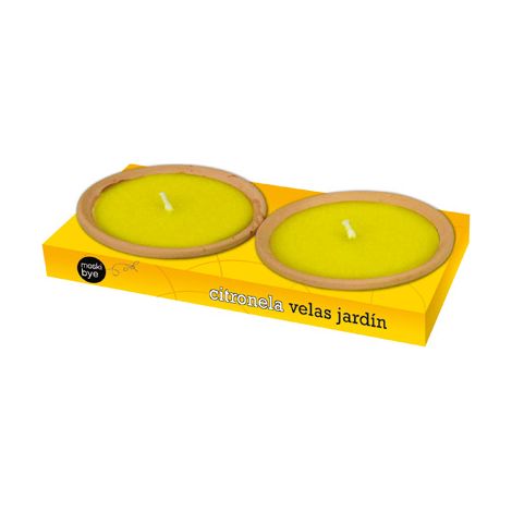 Pack 2 velas citronela plato terracota 14cm 20555 flower (1/2)