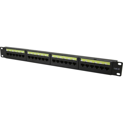Panneau de brassage réseau CAT6 à 24 ports, compatible Ethernet 10G, RJ45, pour armoire standard 19 pouces. (1/5)