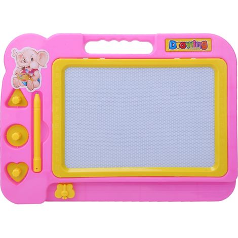 Tableau de dessin magnétique pour enfants rose, ardoise éducative en plastique noir, apprentissage précoce par puzzle et écriture (1/5)