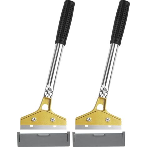 2 Pièces Grattoir , Grattoir Plancha avec Housse de Protection, Industry Grattoir Peinture avec 20cm Long Manche pour Carrelage, Papier Peint, Fenêtres, La Table de Cuisson
