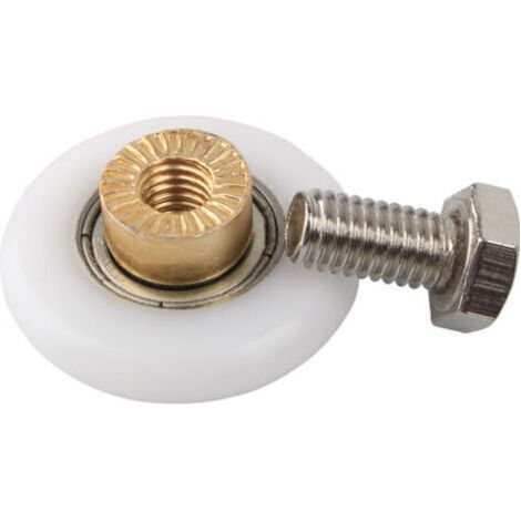 Lot de 4 roulettes de rechange pour porte de douche coulissante avec vis M4 Diamètre 20 mm