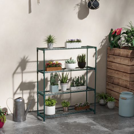 Estantería para plantas 4 niveles acero 89x28x107 cm OKMYHOME (1/2)