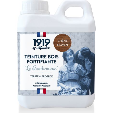 Teinture meuble et parquet bois - 1L Chêne Moyen - Qualité air A+ - Teinture Le Bonhomme 1919 by Mauler
