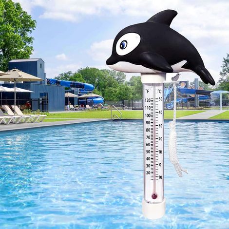 Thermomètre de piscine flottant avec cordon, pour piscines extérieures et intérieures, spas et jacuzzis. (1/5)