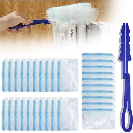 Duster Recharges 20 Pièces Kit de Plumeau Jetablepour Plumeau Recharges de Plumeaux Nettoyage Manuel des Meubles la Chambre à Coucher Voiture avec (1/4)