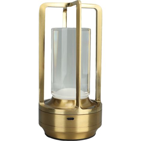 Lampe de Table LED Rechargeable Sans Fil, Toucher 3 Couleurs, Variateur Sans Palier, Lampe de Chevet Dorée pour Salon et Chambre (1/5)