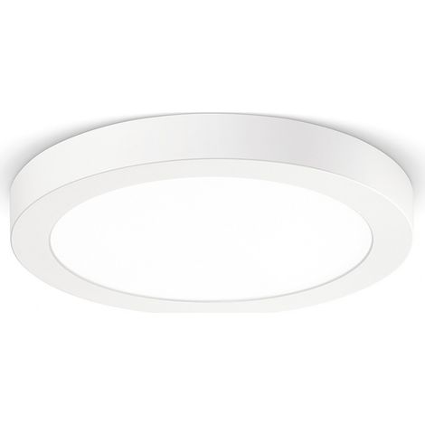Plafoniera gea led sham r gfa762 18w led 220v termoplastica lampada soffitto tonda moderna interno, tonalità luce 3000°k (luce calda)