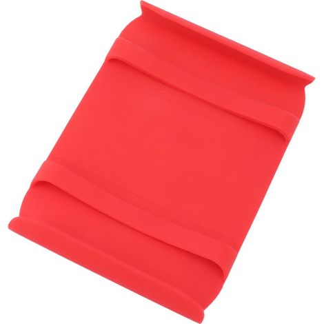 Tapis de cuisine en silicone résistant à la chaleur avec poignée, anti-brûlure, antidérapant, rouge. Remplace les gants de cuisine. (1/5)