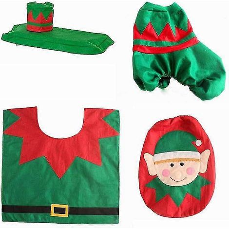 Weihnachtsdekoration Neuheit 3-teiliges festliches Toilettensitz-Set (1/3)