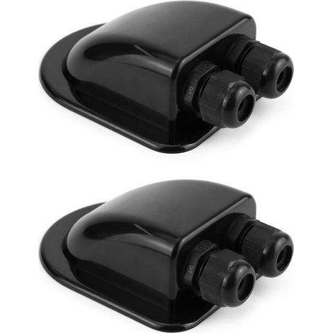 Lot de 2 presse-étoupes étanches IP68 pour câbles solaires, résistants aux intempéries, boîtier à double entrée de câble pour panneaux solaires de camping-car, caravane, bateau, cabine, noir (1/5)