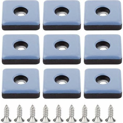 Patin pour meuble,GU.B/bon 24 Pieces Patins Meubles Téflon 25mm Pied de Chaise avec Vis Patins en Téflon PTFE Tampon Chaise Patin Glisseur Pied de Chaise à Visser Carrés pour Bureau Ch (1/4)