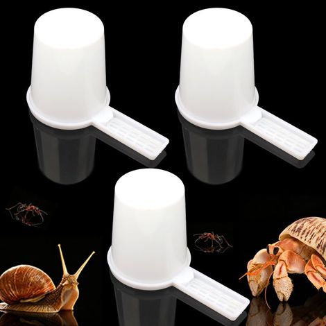 Gobelets d'abreuvement automatique, lot de 3, récipient à boire plastique polyvalent, petit bol de nourrissage pour abeilles, bernard-l'hermites, escargots et autres petits reptiles (1/5)