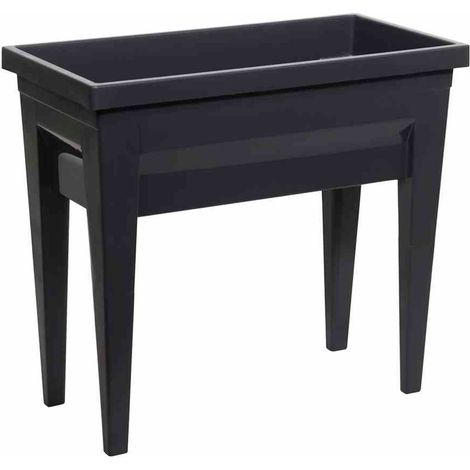 Bac Potager Sur Pieds Sans Serre Vegetable Lg 76 Cm Larg 38,5 Cm Haut 68 Cm Gris Anthracite - Eda