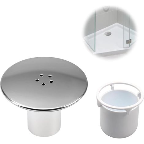1Pcs Bonde de Douche, Capot Bonde Douche 90 mm/115mm, Universelle Remplacement de Couvercle de Prise de Drain de Douche, Fermeture Anti-odeurs, Couvercle de Prise de Drain de Douches (Blanc) (1/5)