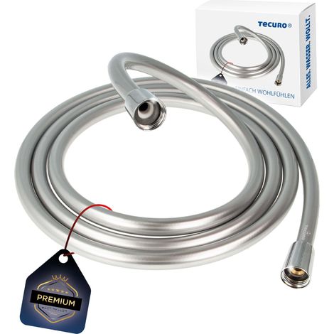 tecuro PREMIUM Brauseschlauch 2,25 m, verdrehsicher, silberglatt, KTW-BWGL (1/5)