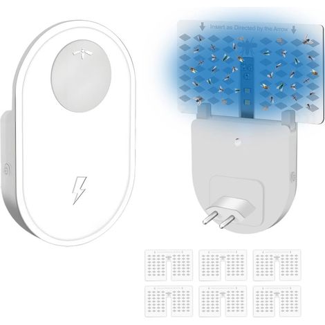 Lampada antizanzare da interno con spina, ideale per camere da letto e cucine (1 unità + 6 ricariche) (1/5)