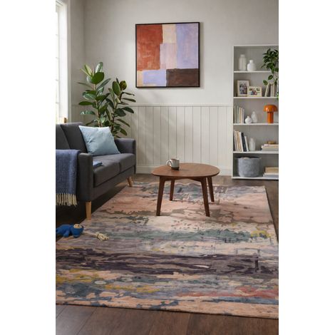Tapis design Vibrance - Designertapis - 290x190cm, Rectangular - 60% Laine vierge, 40% Soie de bambou - Tufté main - Bicolore