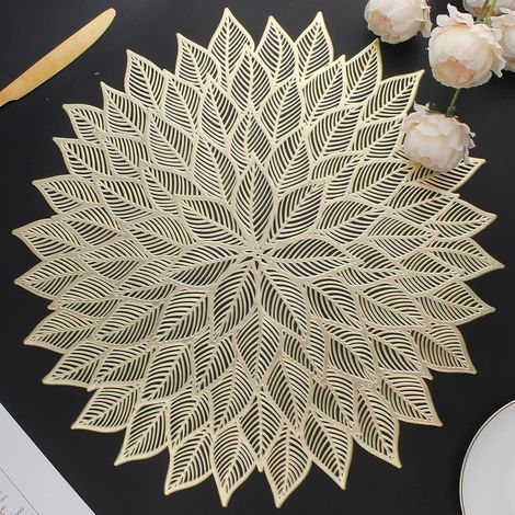 Set di 6 sottobicchieri in PVC, decorati con la scultura di Guanyin "Mille Mani" in stile nordico. (1/5)