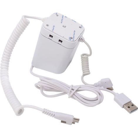 Support antivol avec alarme de sécurité 95-120 dB, charge rapide, fixation par griffe, revêtement antidérapant en silicone pour téléphones portables et tablettes, port USB-C (1/5)