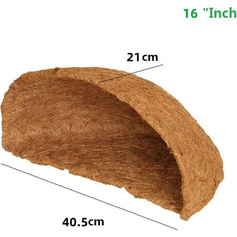Liner Pour Panier Suspendu - Fibre De Coco Naturelle - Rond - Respirant Et Dégradable - Pour Jardinage Balcon Et Décoration - 1 Pièce (1/4)