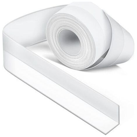 Joint Silicone Blanc Salle de Bain, Joint Salle de Baignoire, Ruban D'étanchéité, Anti-Moisissure et Imperméable, Ruban Adhésif doux Adapté à la Cuisine, les Toilettes, le Coin-Muntra (1/4)