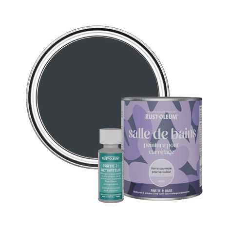 Peinture pour Carrelage de Salle de Bain, Finition Mate - Gris Anthracite (RAL 7016) 750ml (1/3)