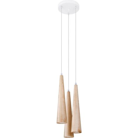 Industrielle Dreifach-Pendelleuchte, Naturholz, SULA 3xGU10 10W SL.1101 Sollux Lighting (1/5)