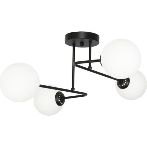 Lámpara de techo con pantalla negra y bolas de cristal Olmo 14-828 (1/2)