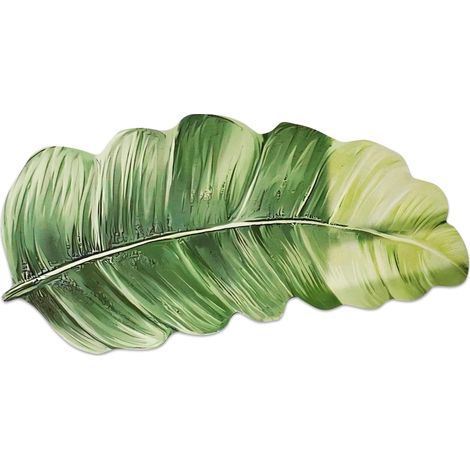 Tapis de Bain Forme Feuille Verte, Tapis Diatomite Ultra-Fin, Sèchage Rapide Antidérapant et Absorbant, 40 x 70 cm, Idéal pour Salle de Bain (1/5)