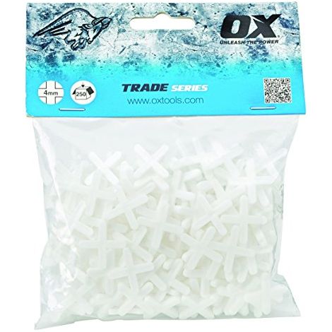 OX ox-t160904 scambi a forma di croce distanziatori per piastrelle, bianco, 4 mm (1/2)