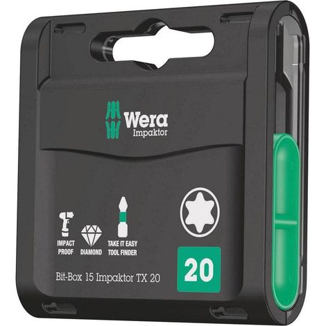 [NEUWERTIG] B-Ware Wera Bit-Box 15 Impaktor TX 20 Schraubendreher Zubehör Werkzeug Set 15-teilig