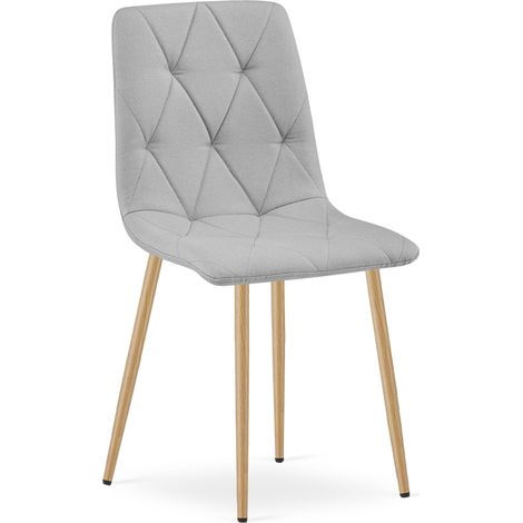Chaise Libra - tissu gris clair / pieds couleur bois x 1 (1/5)
