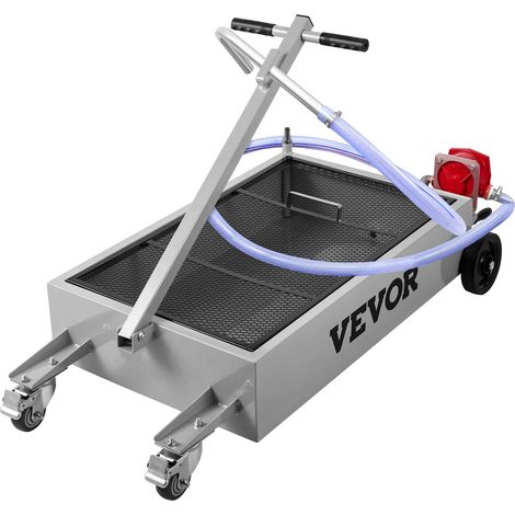 Bac de vidange d'huile, réservoir de vidange d'huile, bac de vidange d'huile à profil bas de 57 L, bac de vidange d'huile de grande capacité, main pliable, avec pompe, tuyau, roule (1/5)