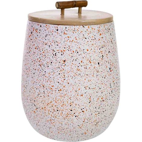 Caja deco de bambú gris D14x19h cm (1/5)